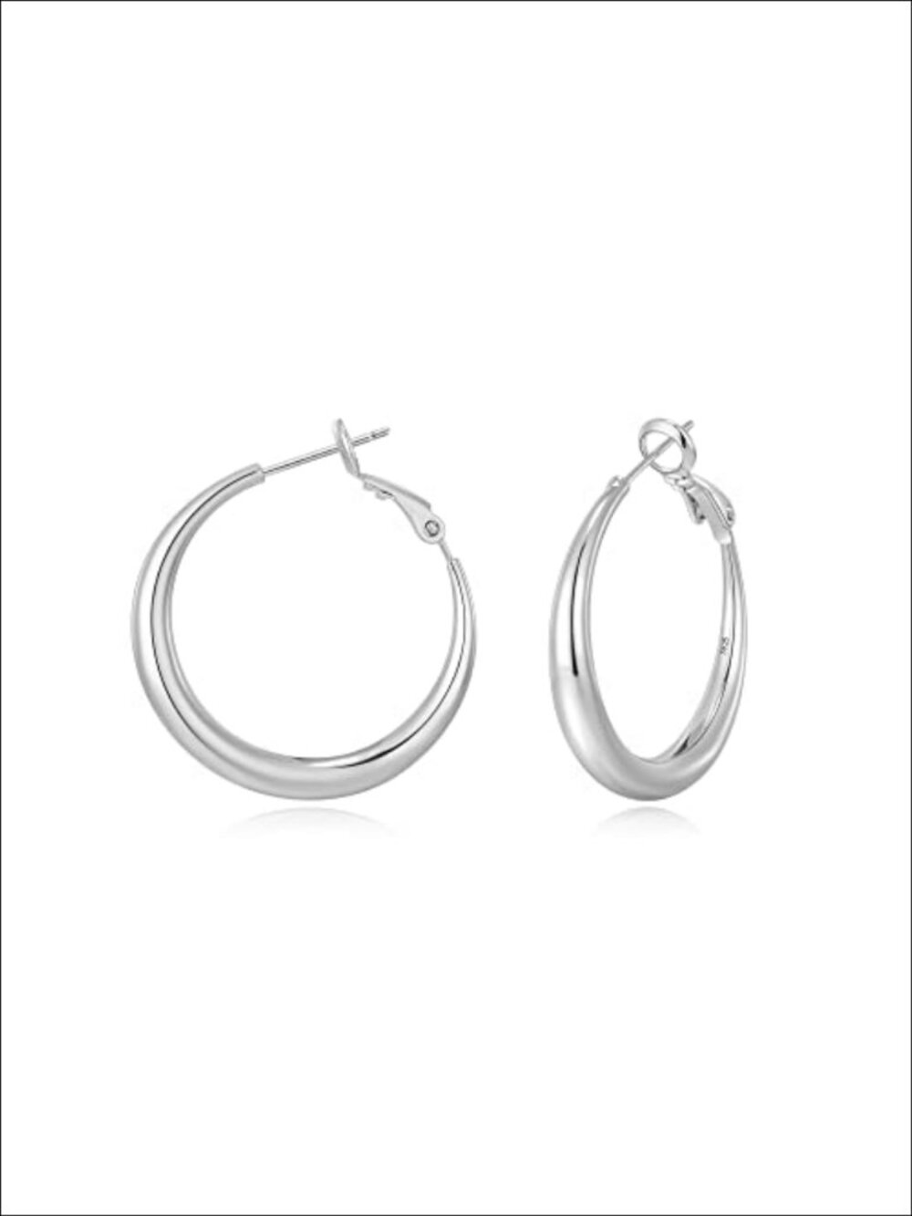 Sterling Silver Hoop Earrings 14K Gold Plated Hypoallergenic Lightweight